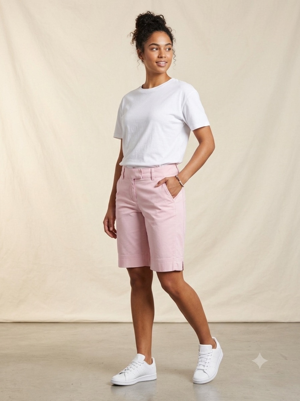 Vintage Adidas Pink Bermuda Shorts Women's Size 4 Stretch Chino Long Shorts